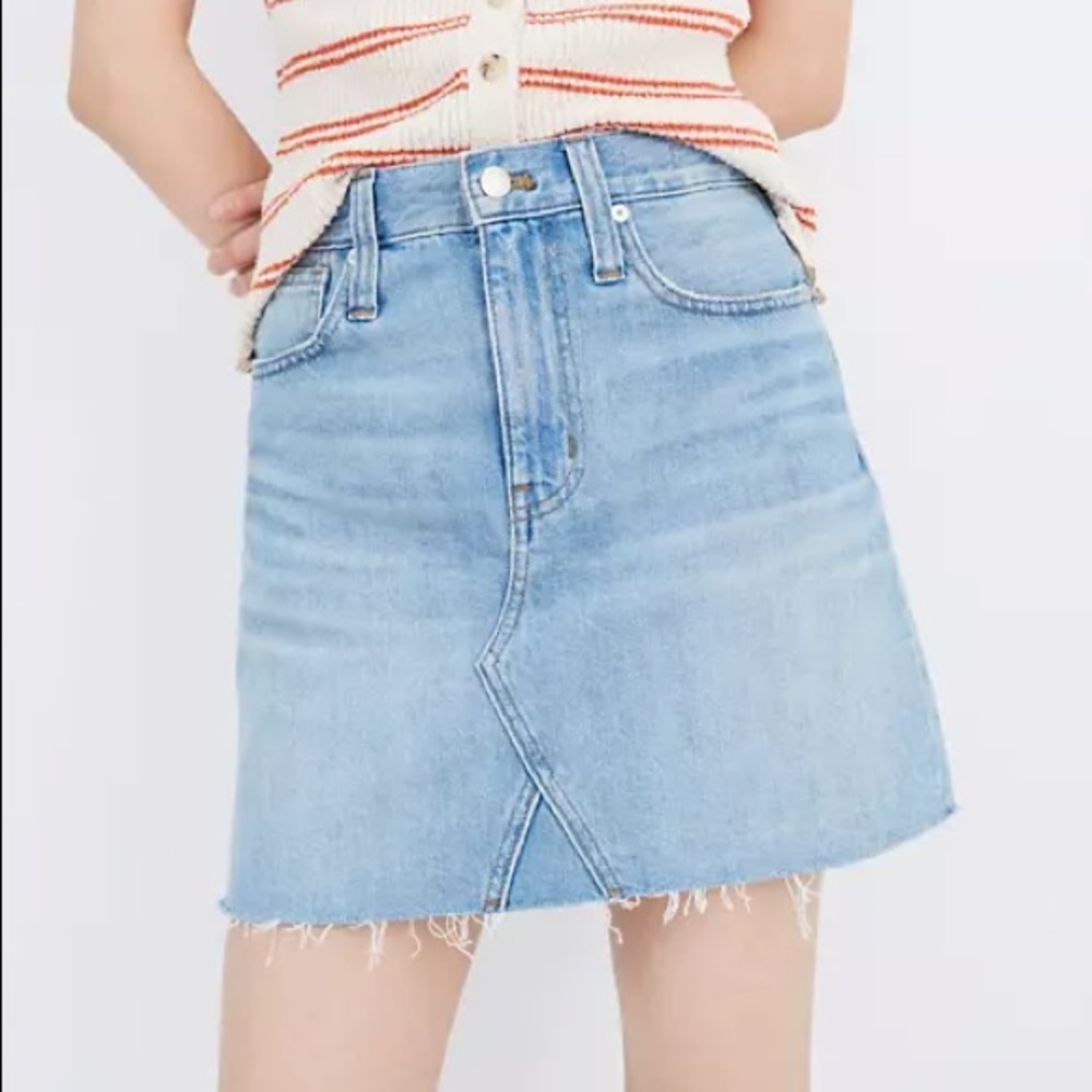 Madewell Rigid A-Line Denim Mini Skirt Size 24